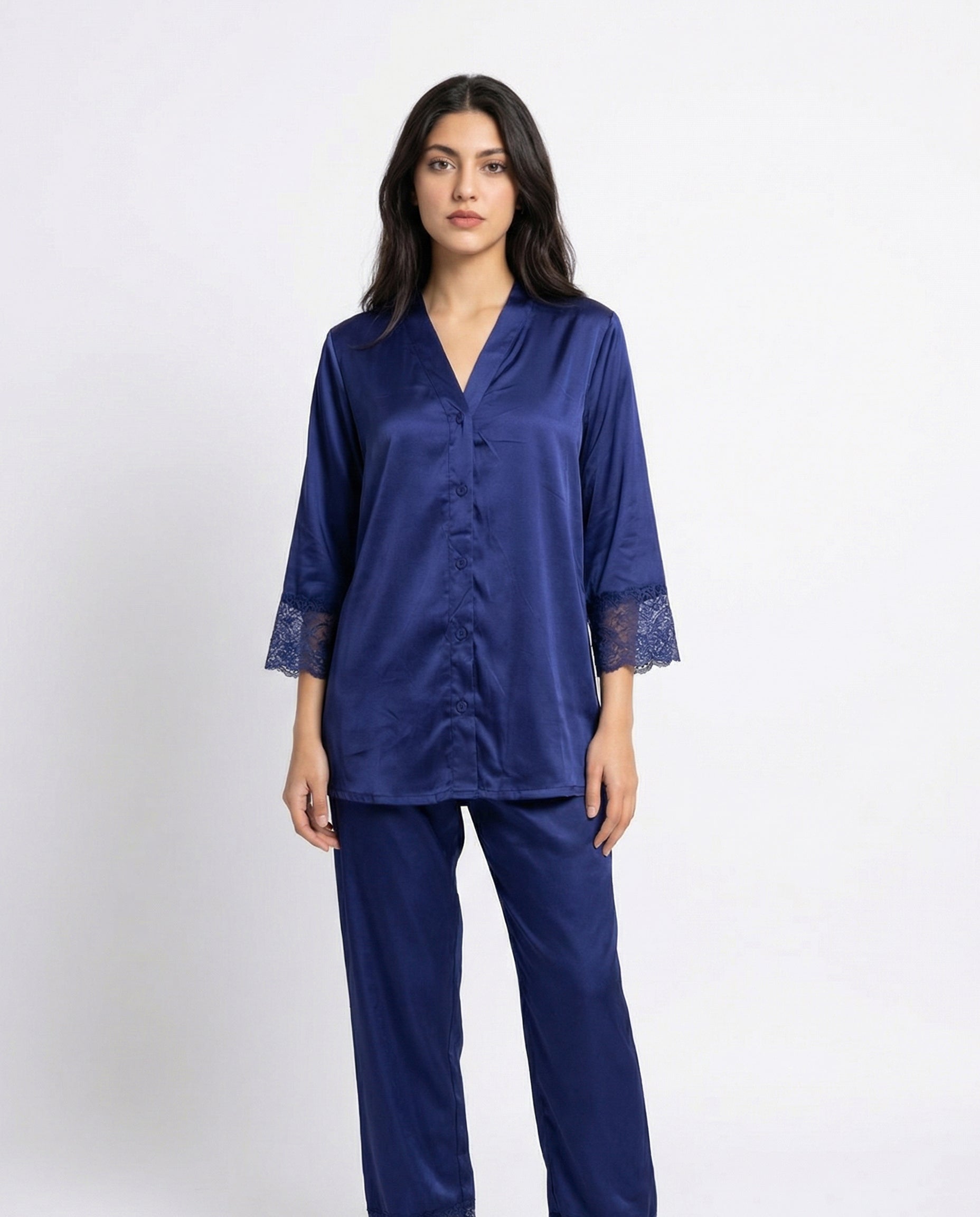 Silk PJ Set - Silky Charm - Blue