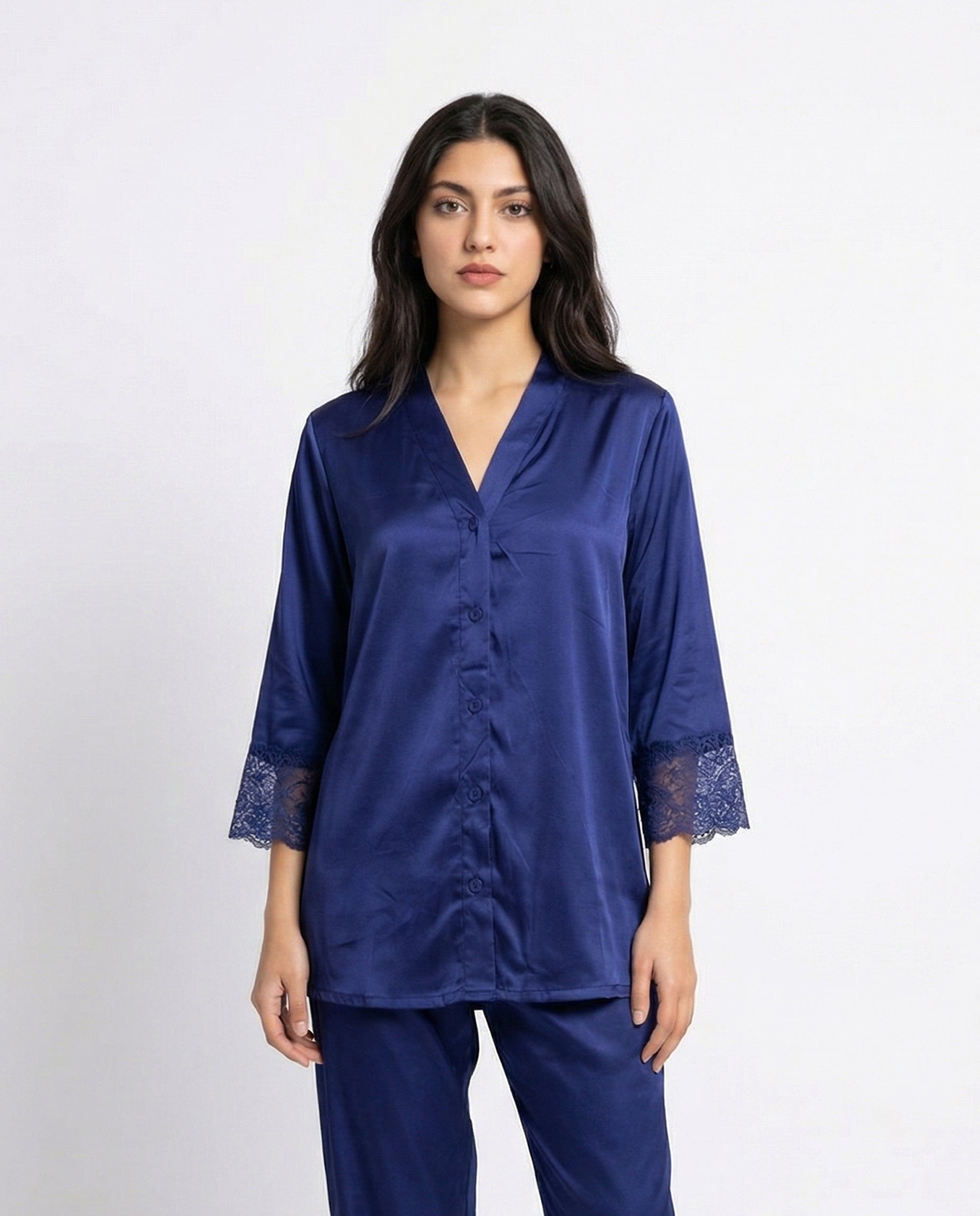 Silk PJ Set - Silky Charm - Blue