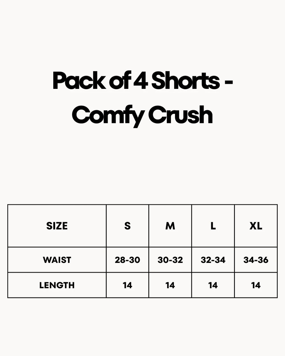 Pack of 4 Shorts - Comfy Crush