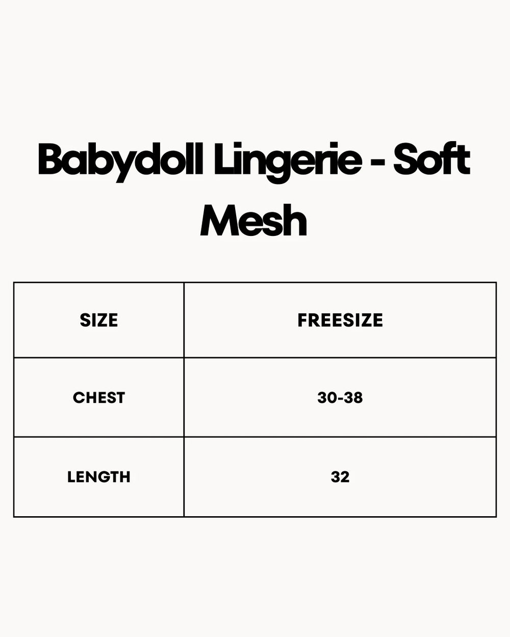 Babydoll Lingerie  -  Soft Mesh