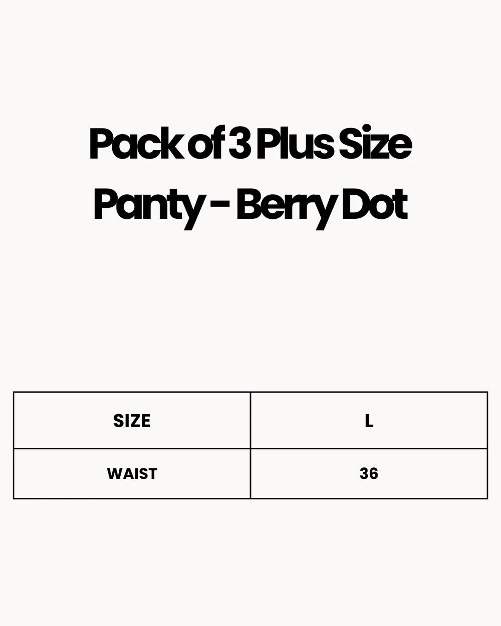 Pack of 3 Plus Size Panty - Berry Dot
