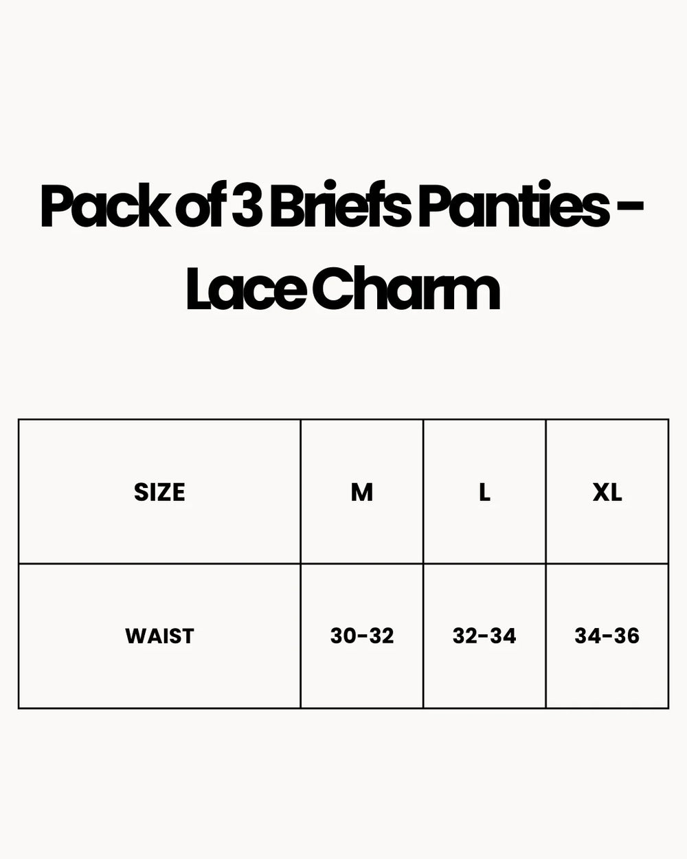 Pack of 3 Briefs Panties - Lace Charm