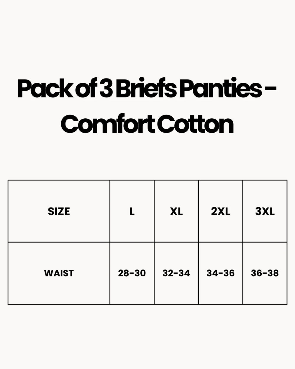 Pack of 3 Briefs Panties - Comfort Cotton