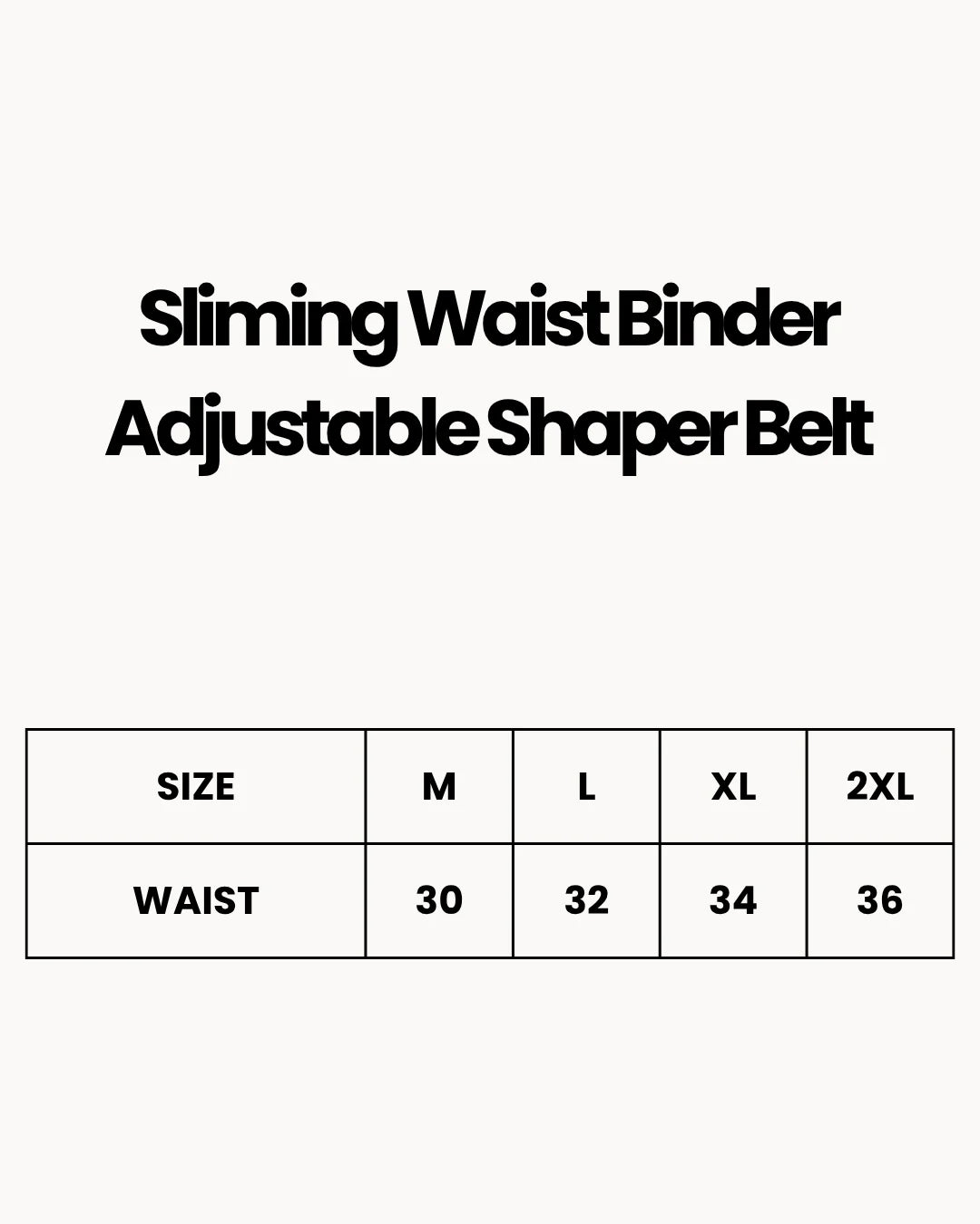 Sliming Waist Binder Adjustable Shaper Belt - Black