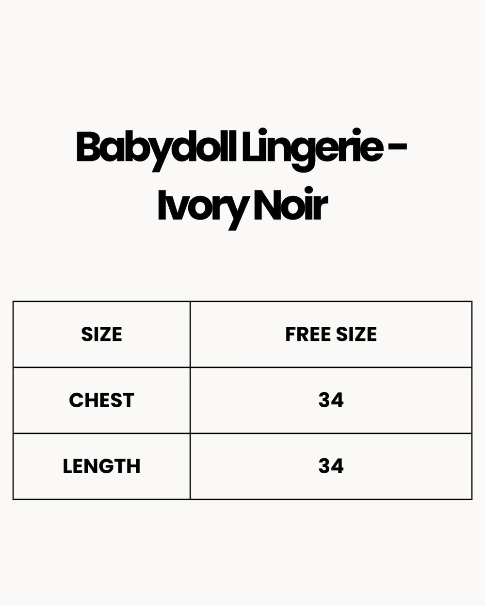 Babydoll Lingerie  - Ivory Noir
