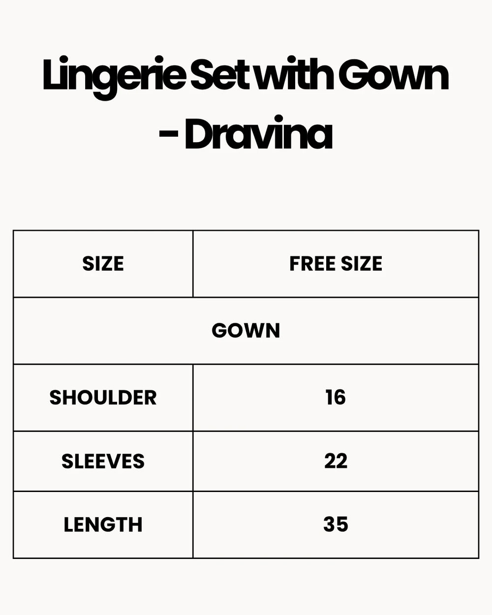 Lingerie Set with Gown - Dravina