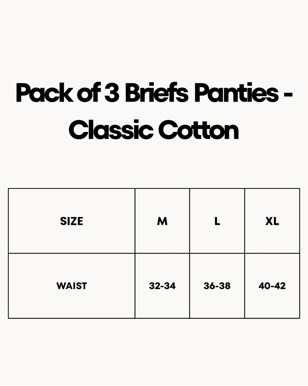 Pack of 3 Briefs Panties - Classic Cotton