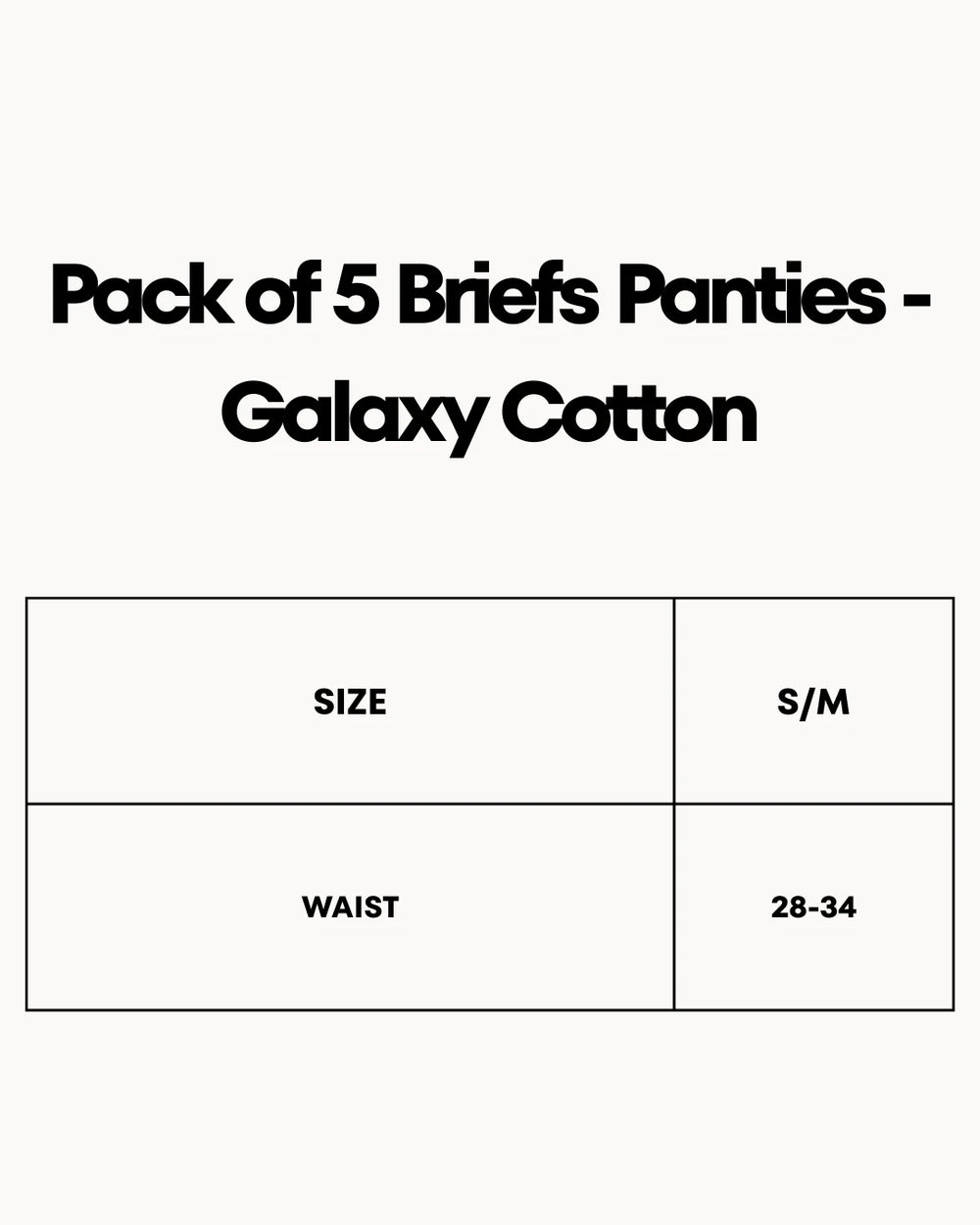 Pack of 5 Briefs Panties - Galaxy Cotton