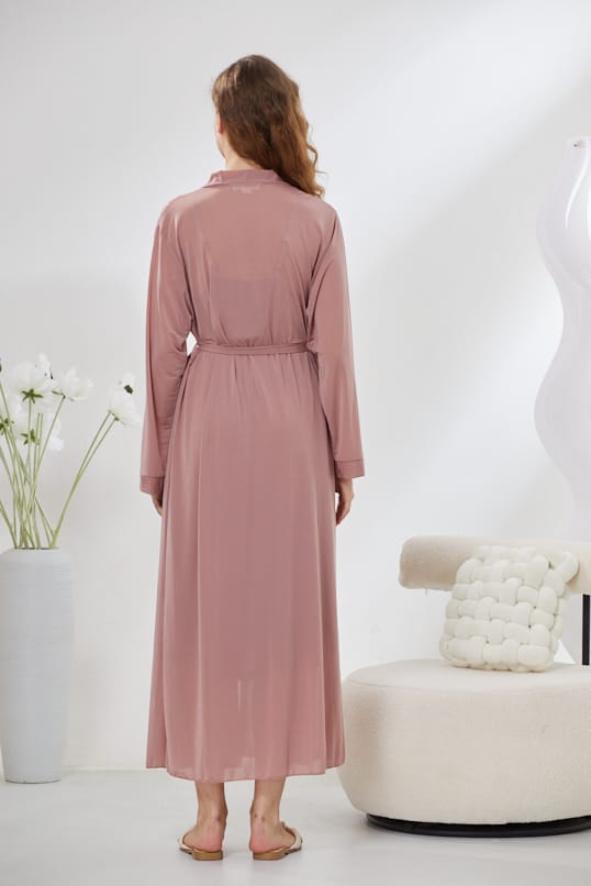 4-Piece Pure Silk Nightwear Set - Rosvian Pink