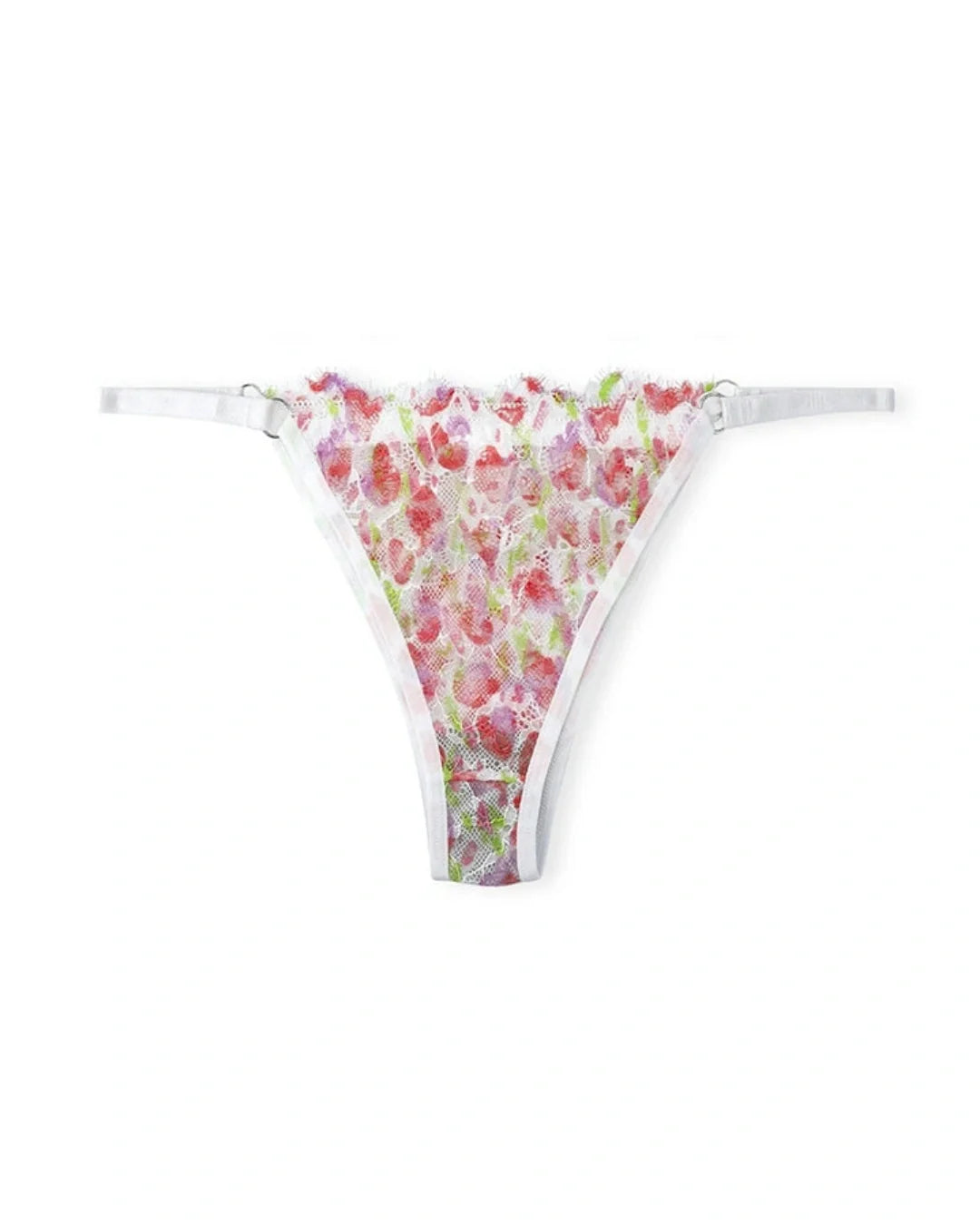 White Floral Non Padded Bra and Panty Set