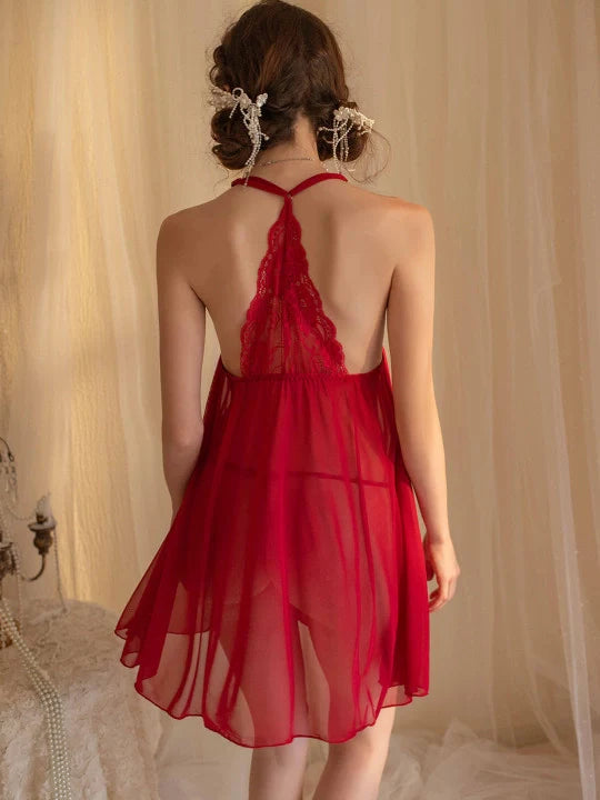Babydoll Lingerie - Amelra - Maroon