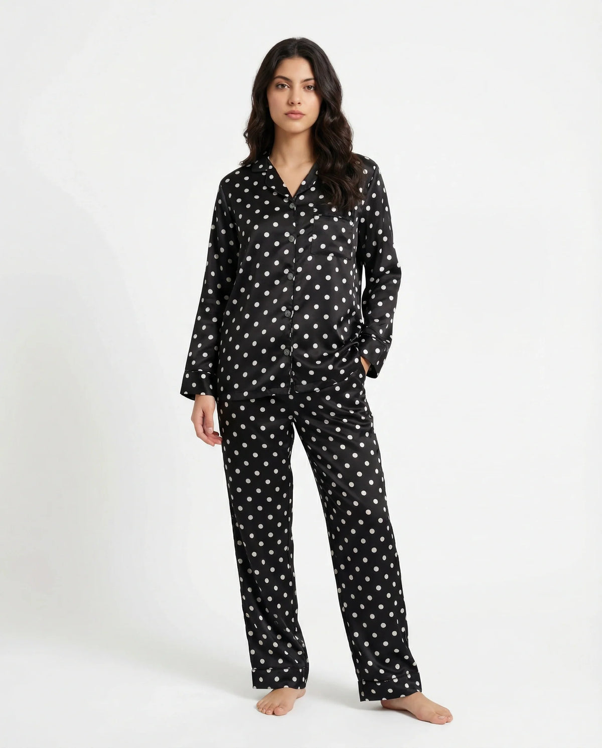 Silk Pajama Suit - Luna Dots