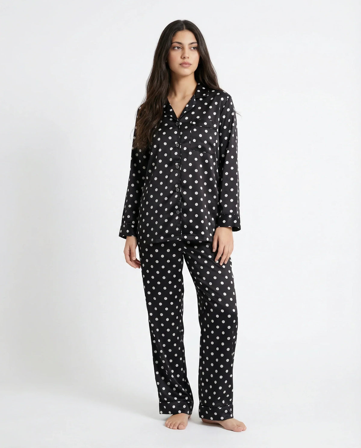 Silk Pajama Suit - Luna Dots