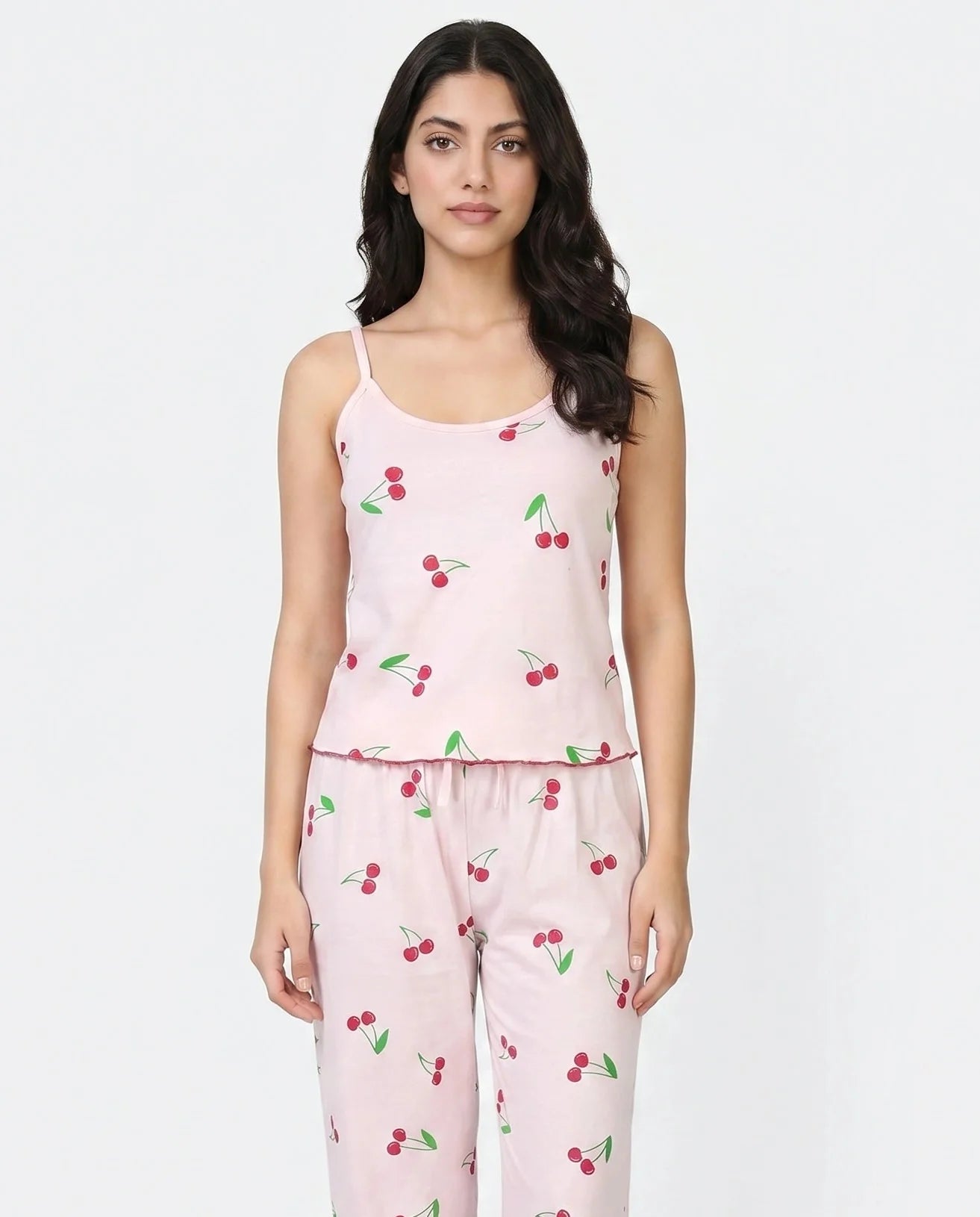 Cotton Sleeveless PJ Set - Cherry Bliss - Pink