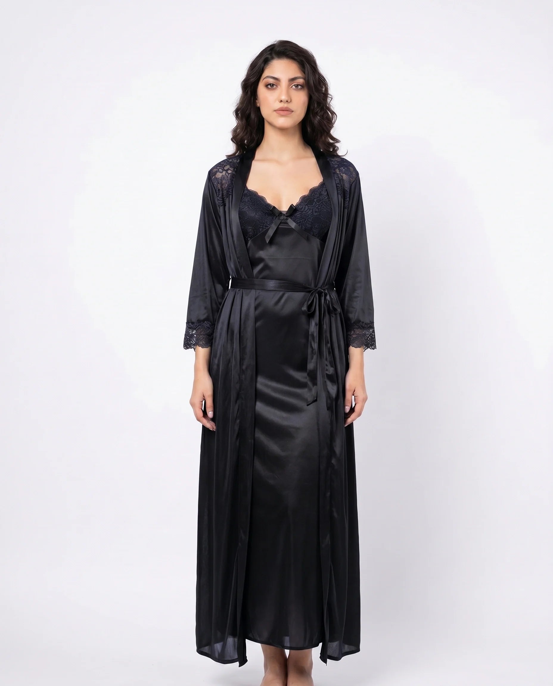 Gown Set - Zavira - Black