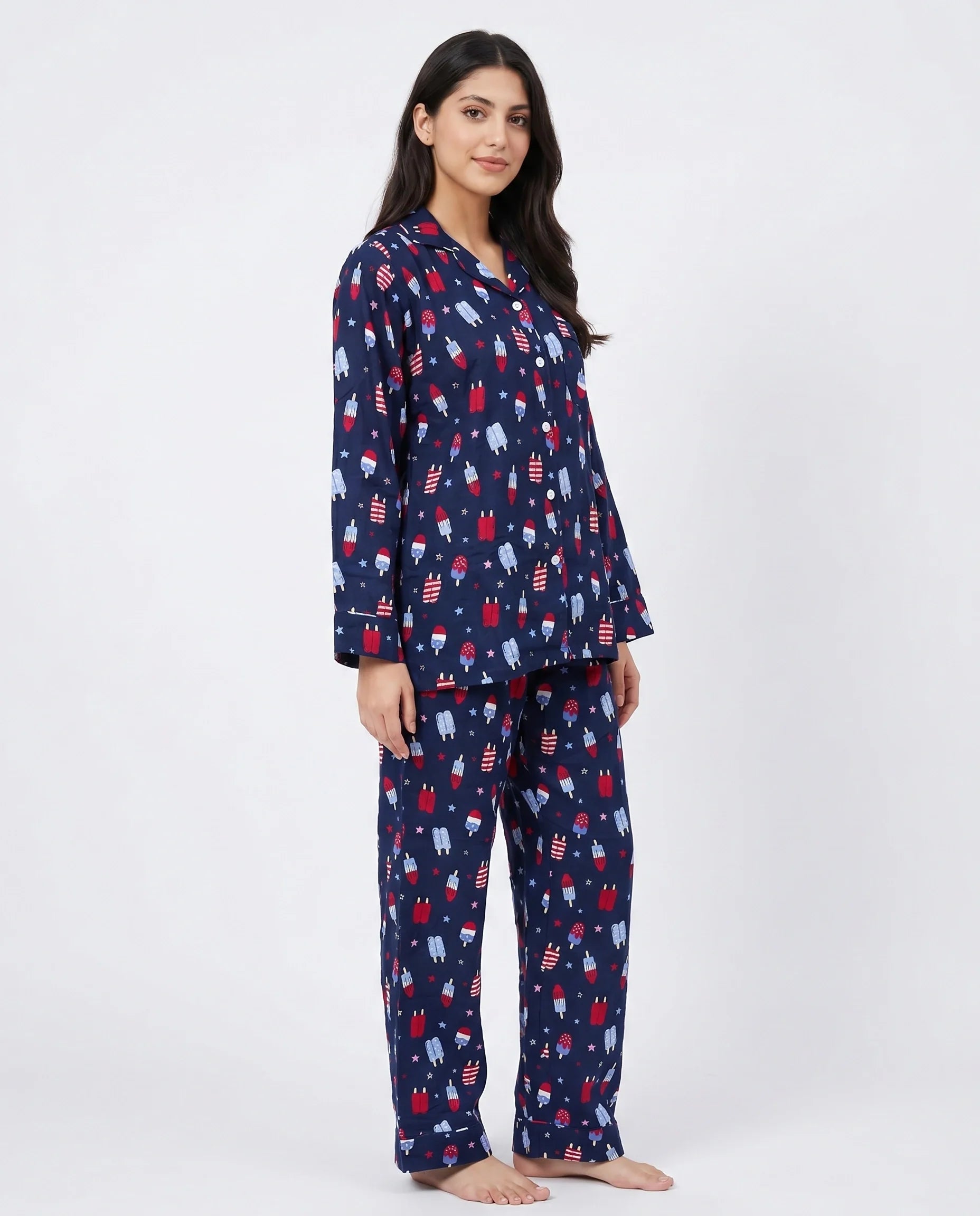 Linen Pajama Suit - Popsicle - Blue