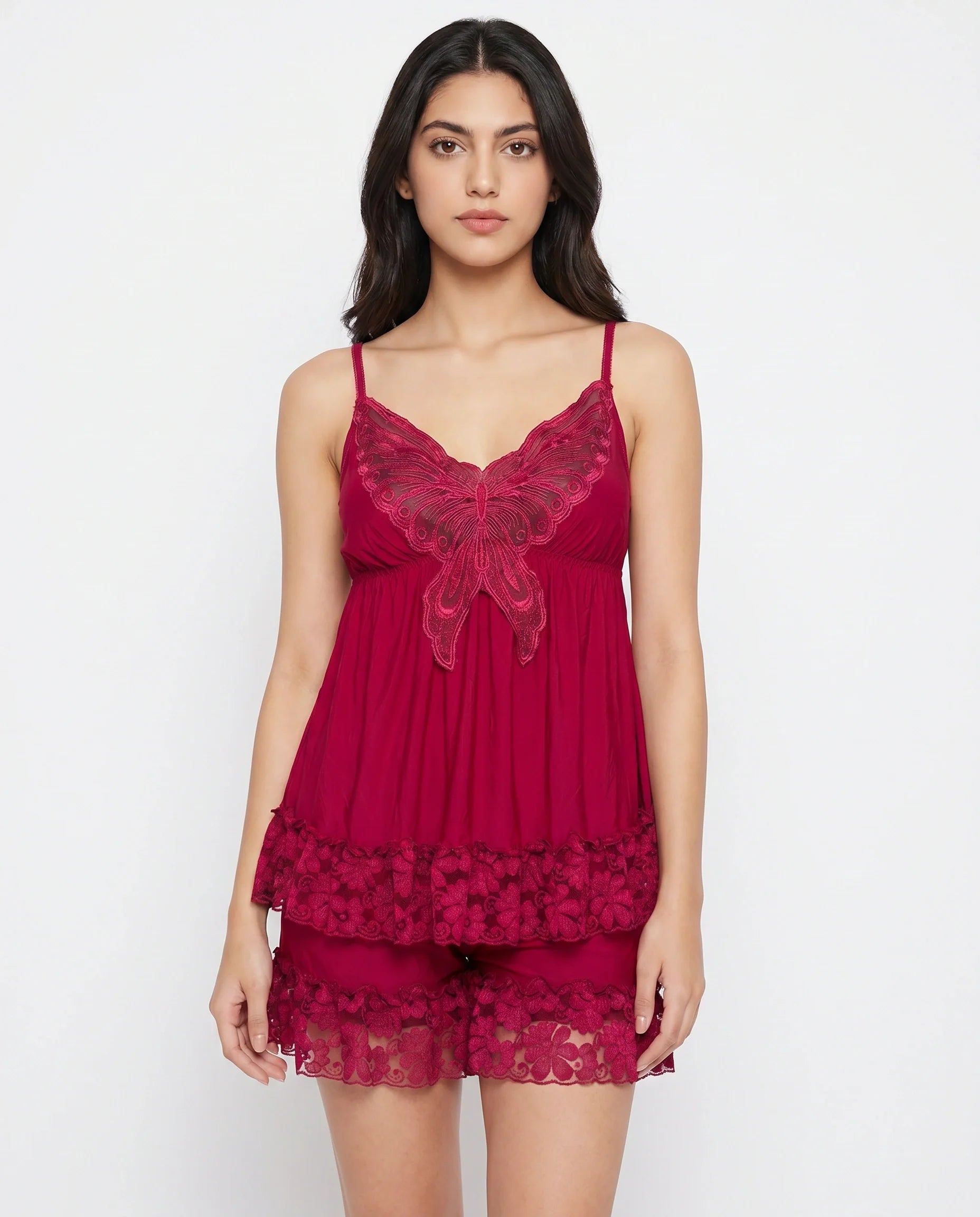 Cami Set - Selora - Maroon