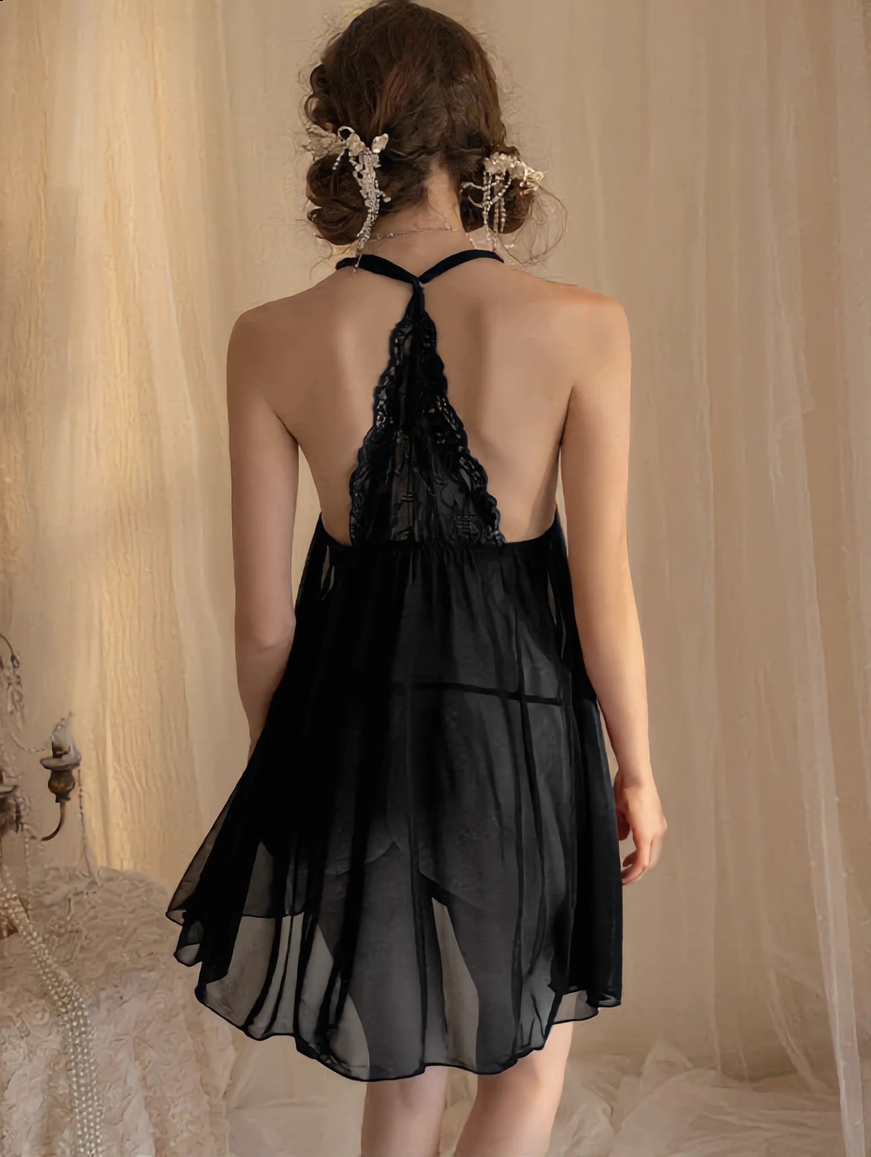 Babydoll Lingerie - Amelra - Black