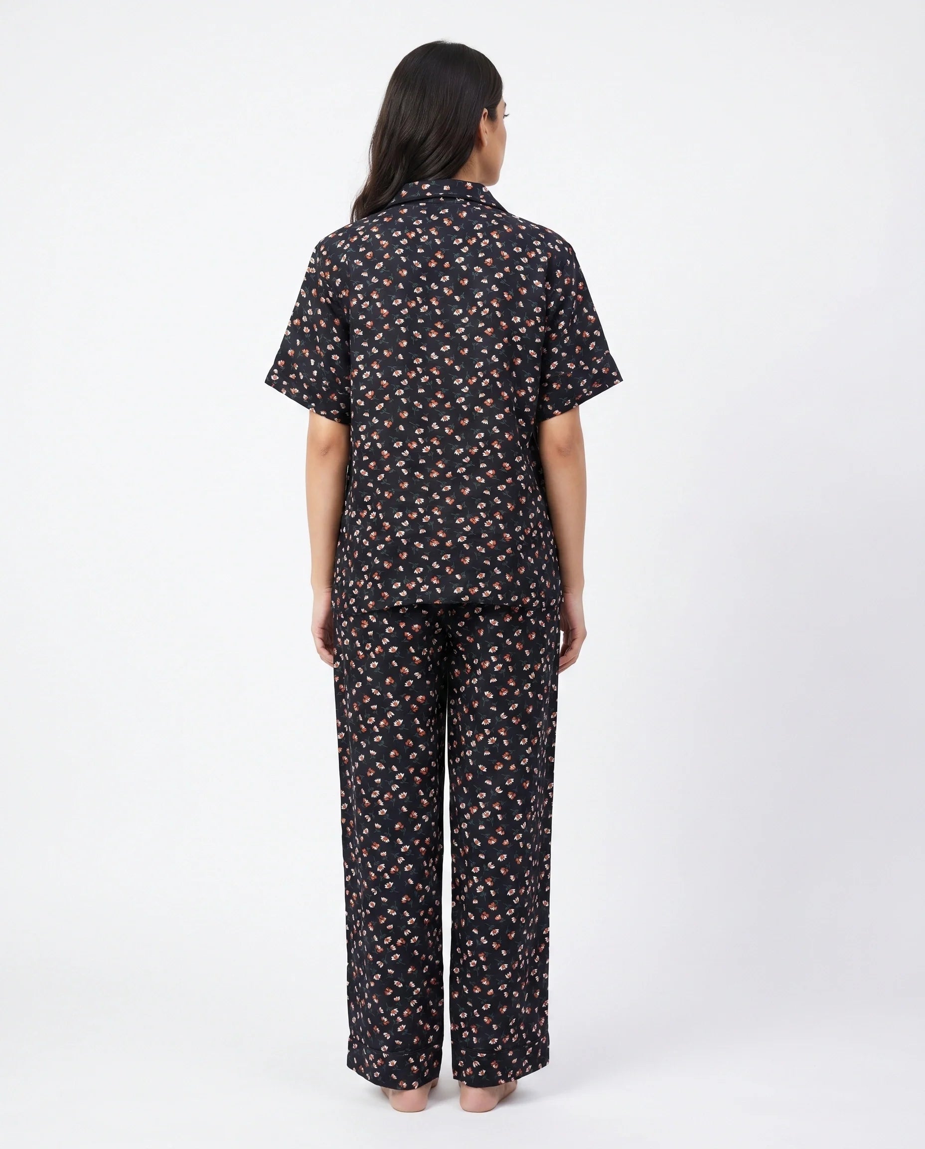 Linen Pajama Suit - Florine - Black