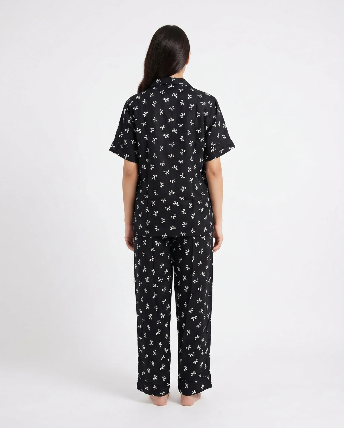 Linen Pajama Suit - Moonlight Bloom