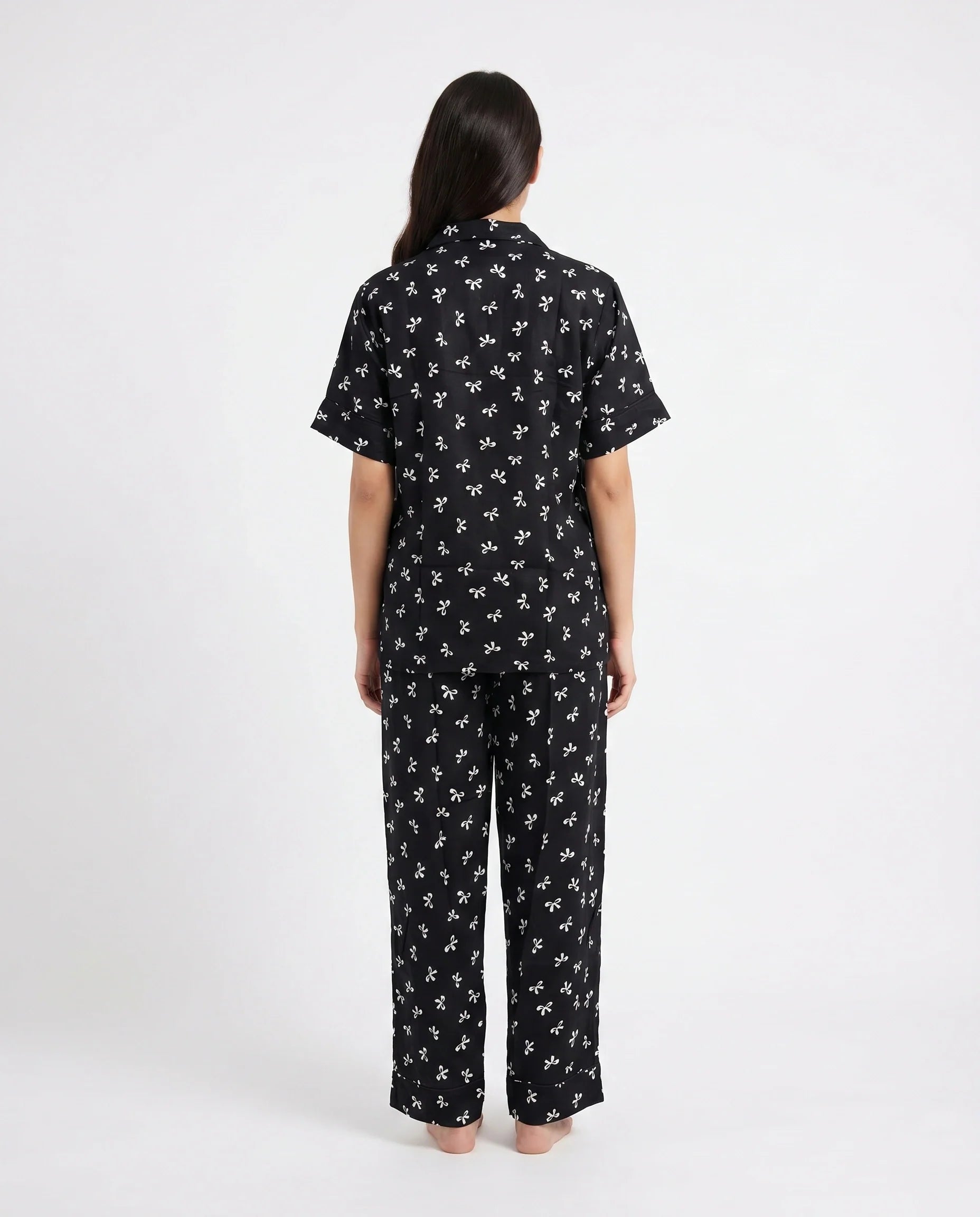 Linen Pajama Suit - Bowelle - Black