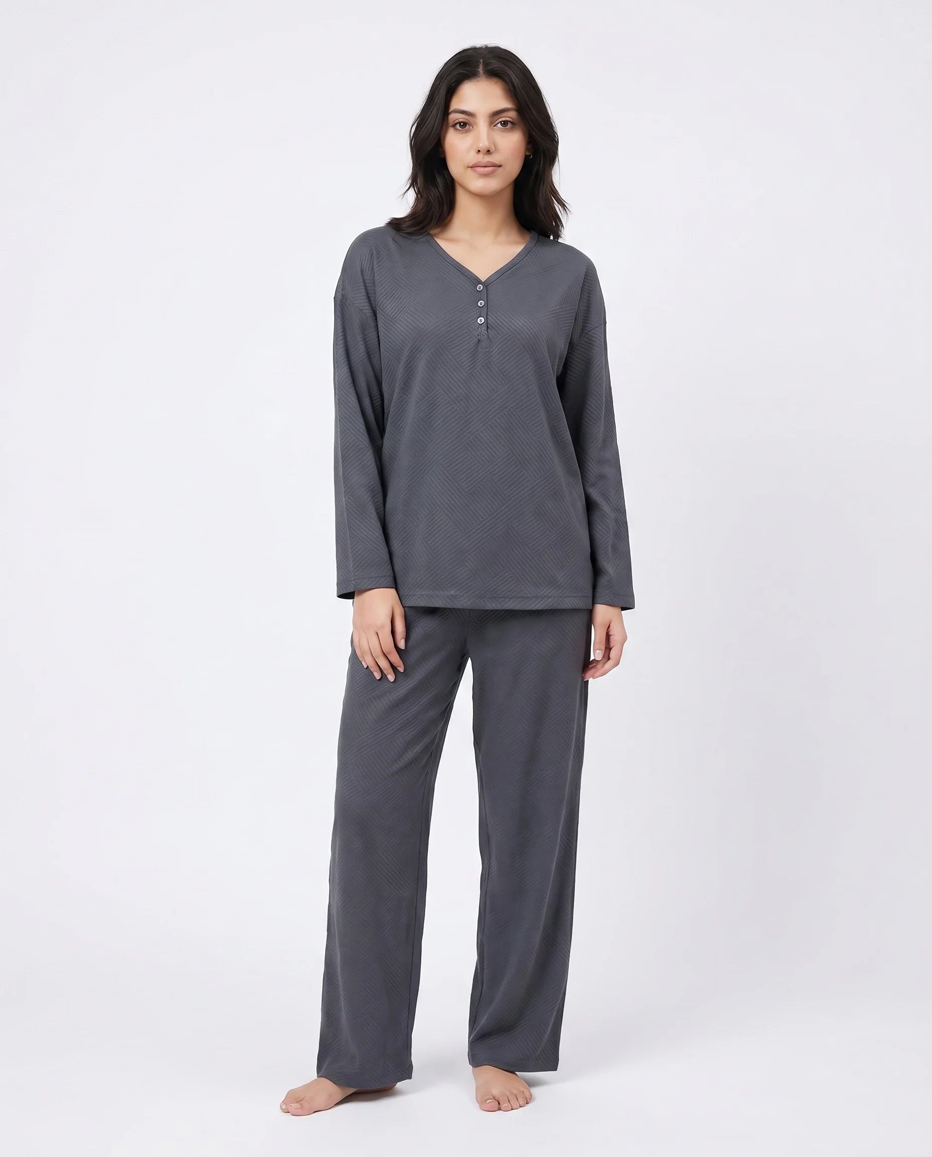 Summer Loungewear Set - Serano Rib - Grey