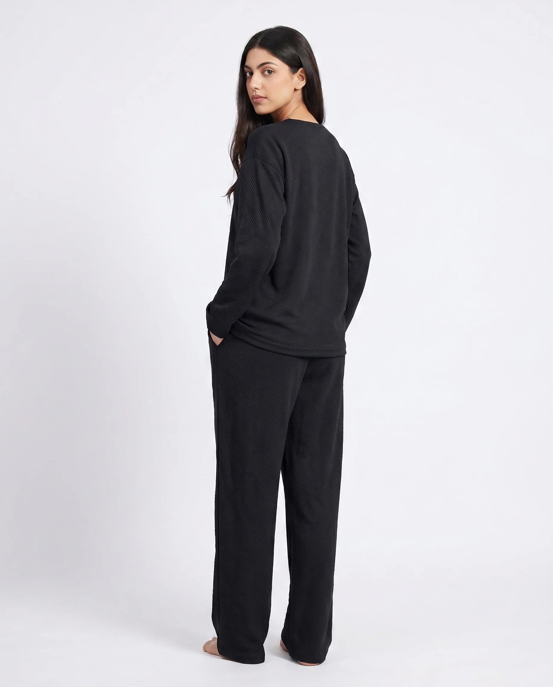 Summer Loungewear Set - Serano Rib - Black