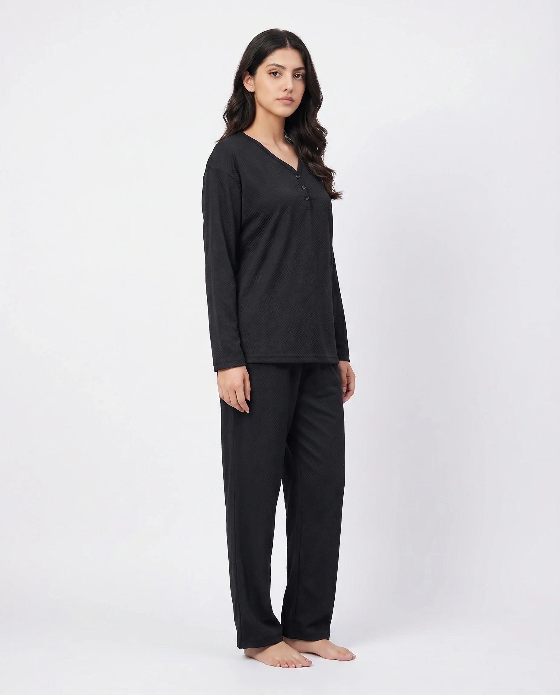 Summer Loungewear Set - Serano Rib - Black