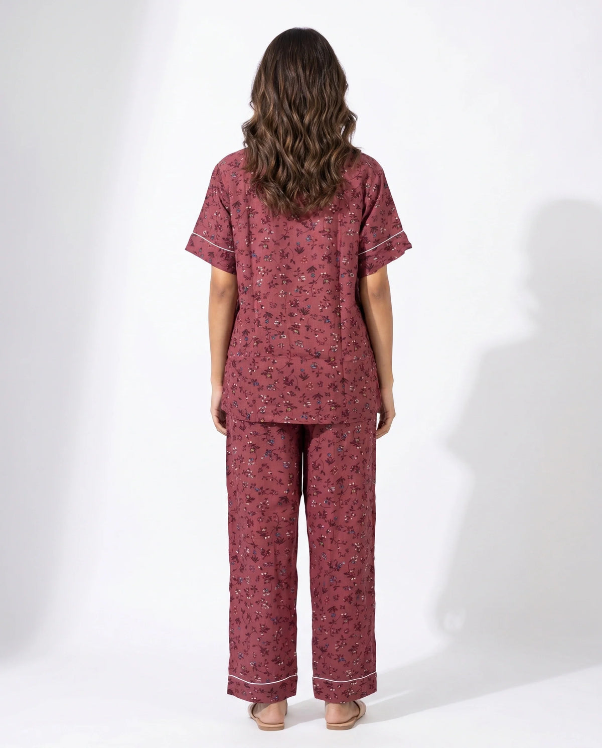 Linen Pajama Suit - Roselle Charm
