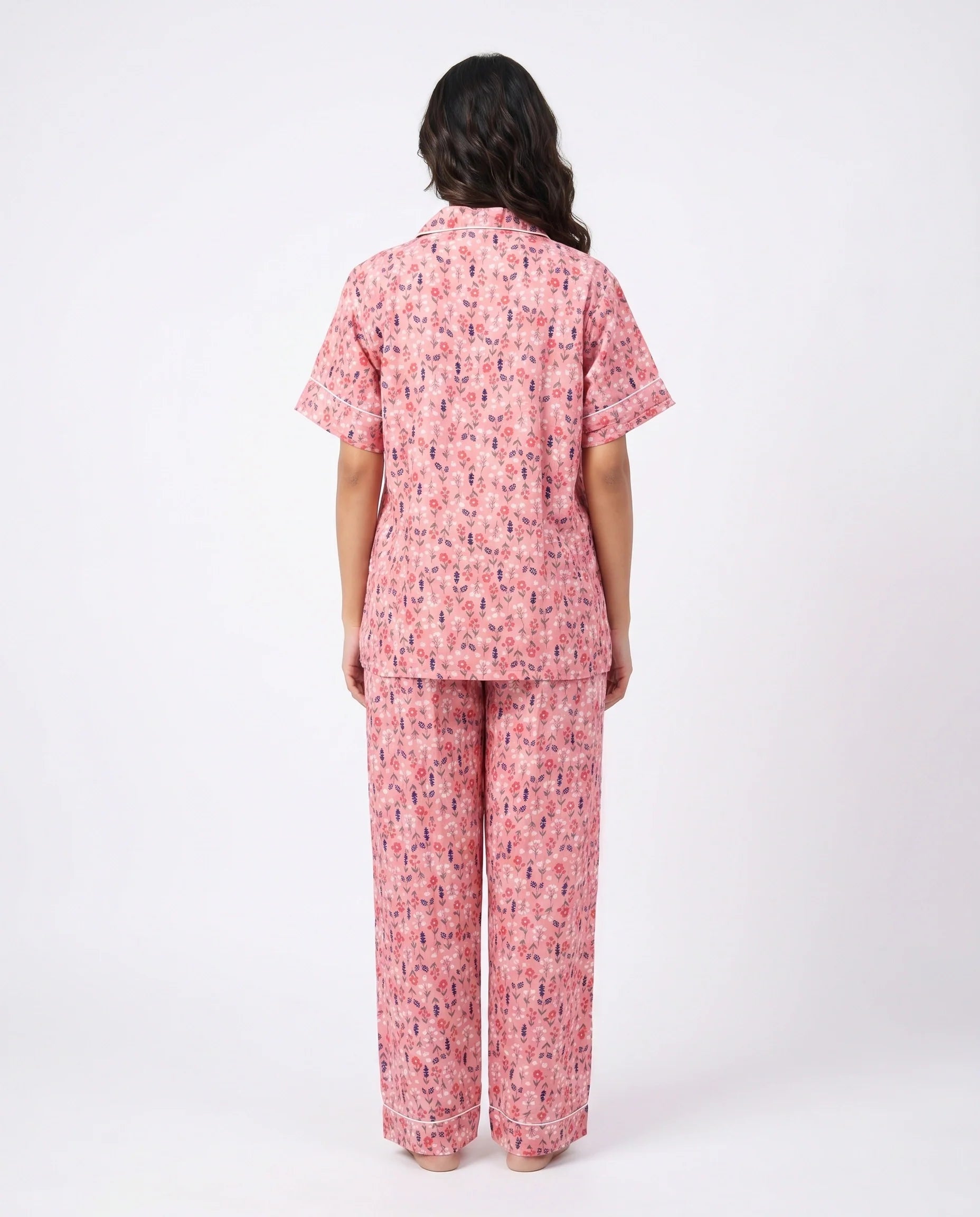 Linen Pajama Suit - Rosy Meadow