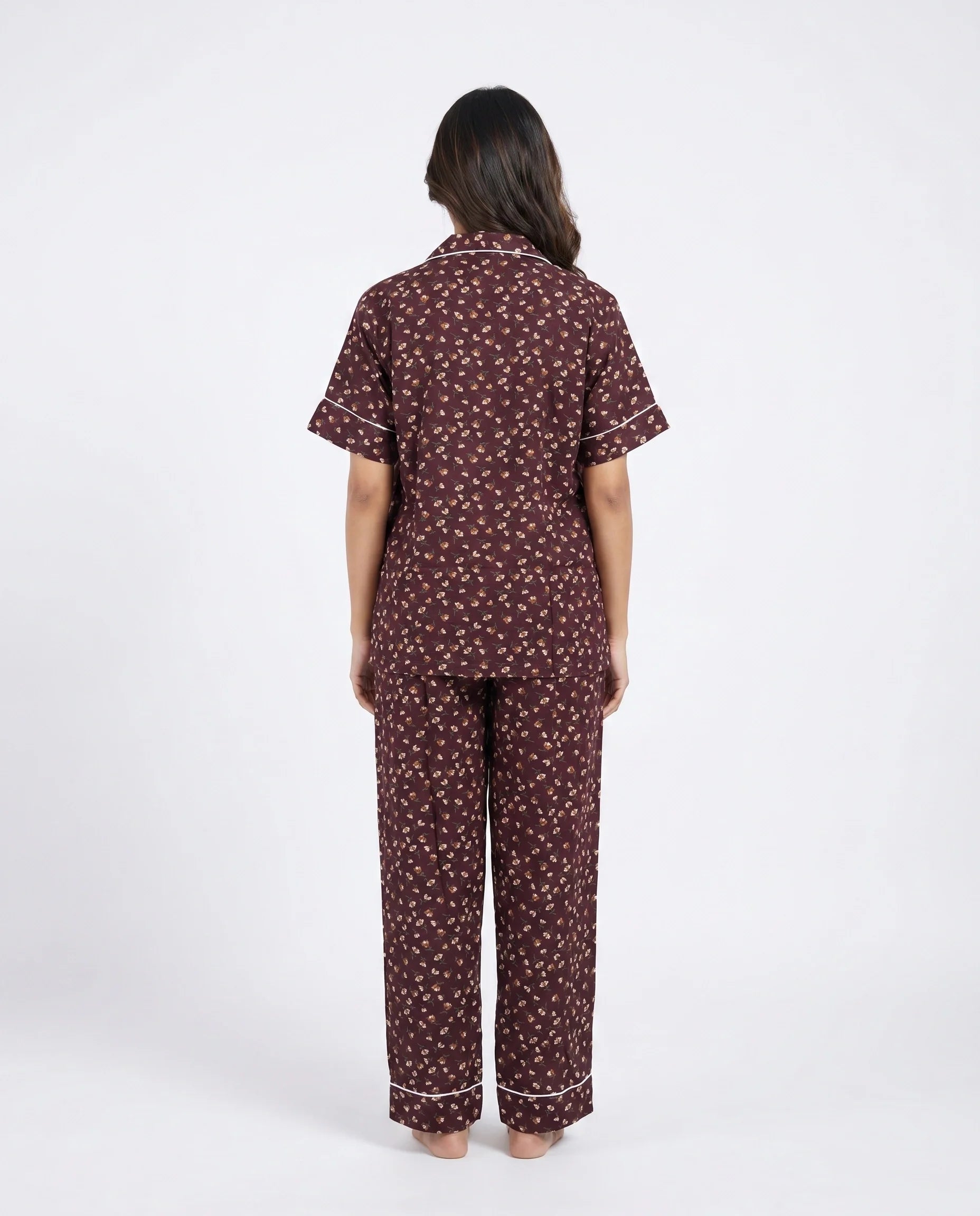 Linen Pajama Suit - Amber Noir