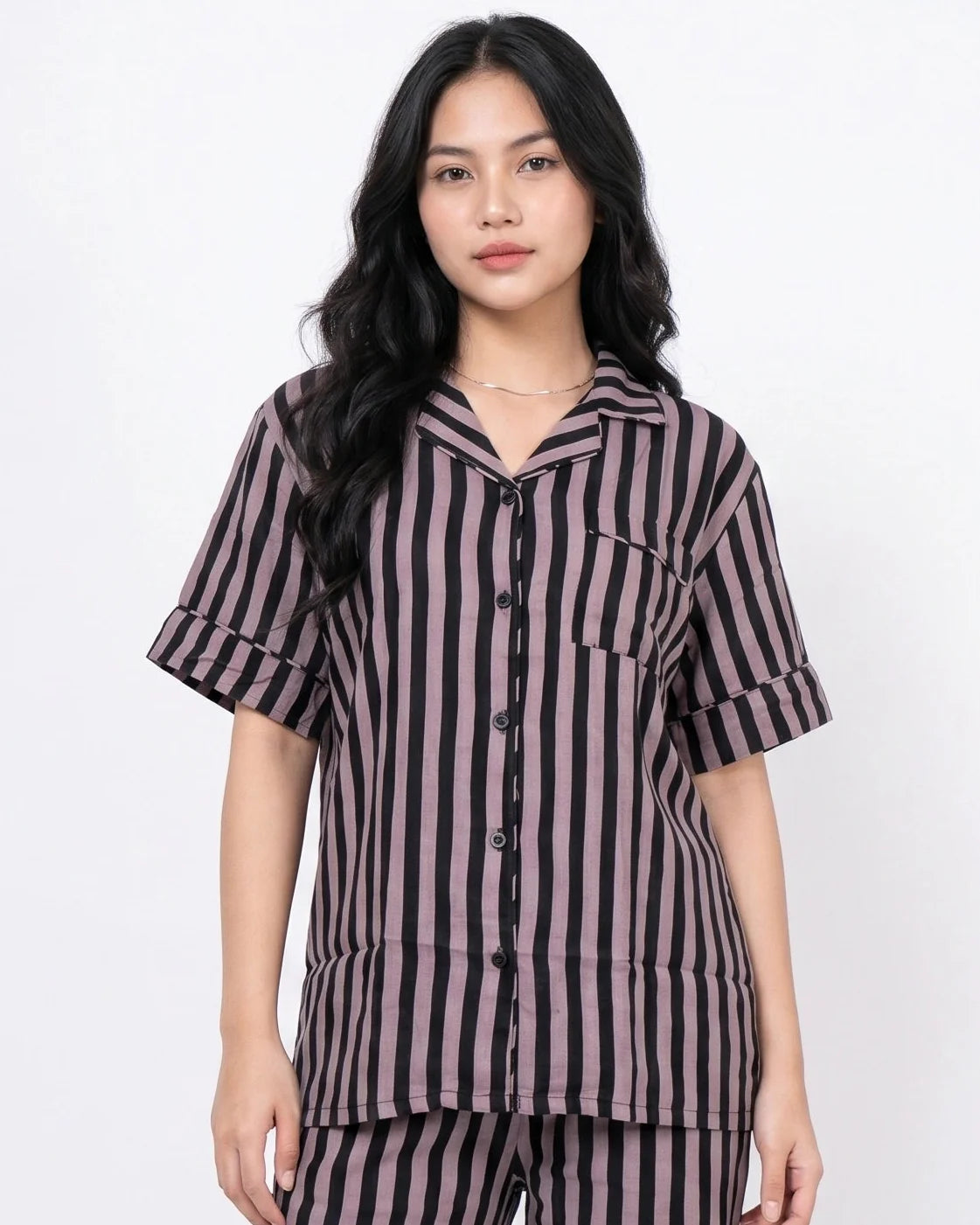 Linen Pajama Suit - Velour Stripe
