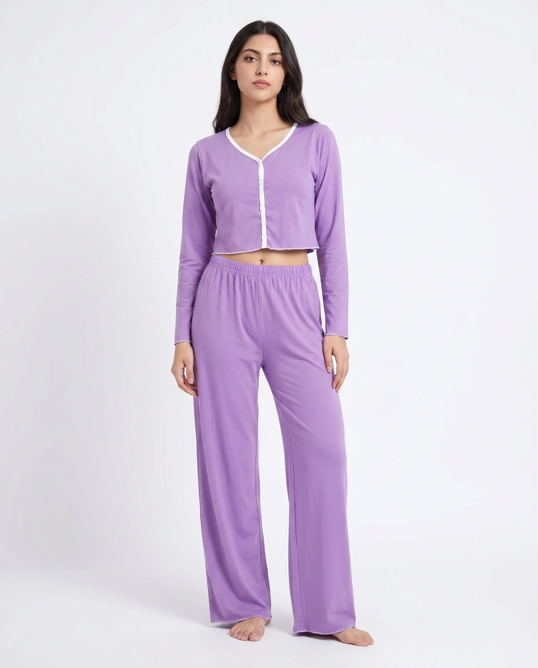 Cotton PJ Set - Velour - Purple