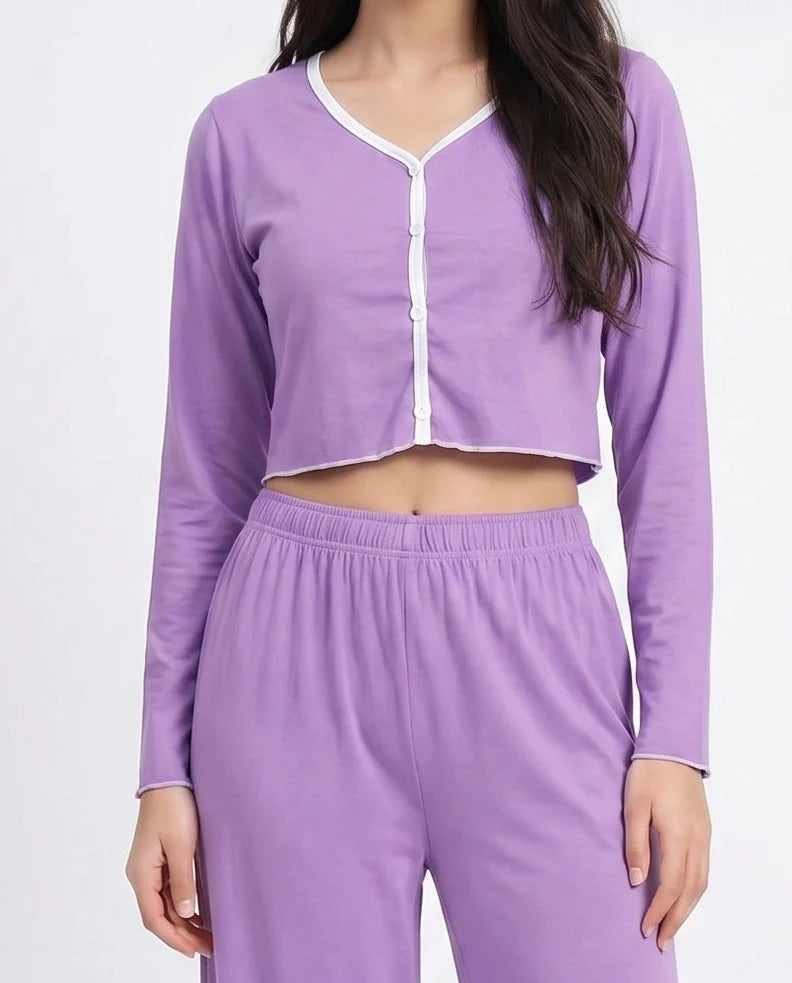 Cotton PJ Set - Velour - Purple