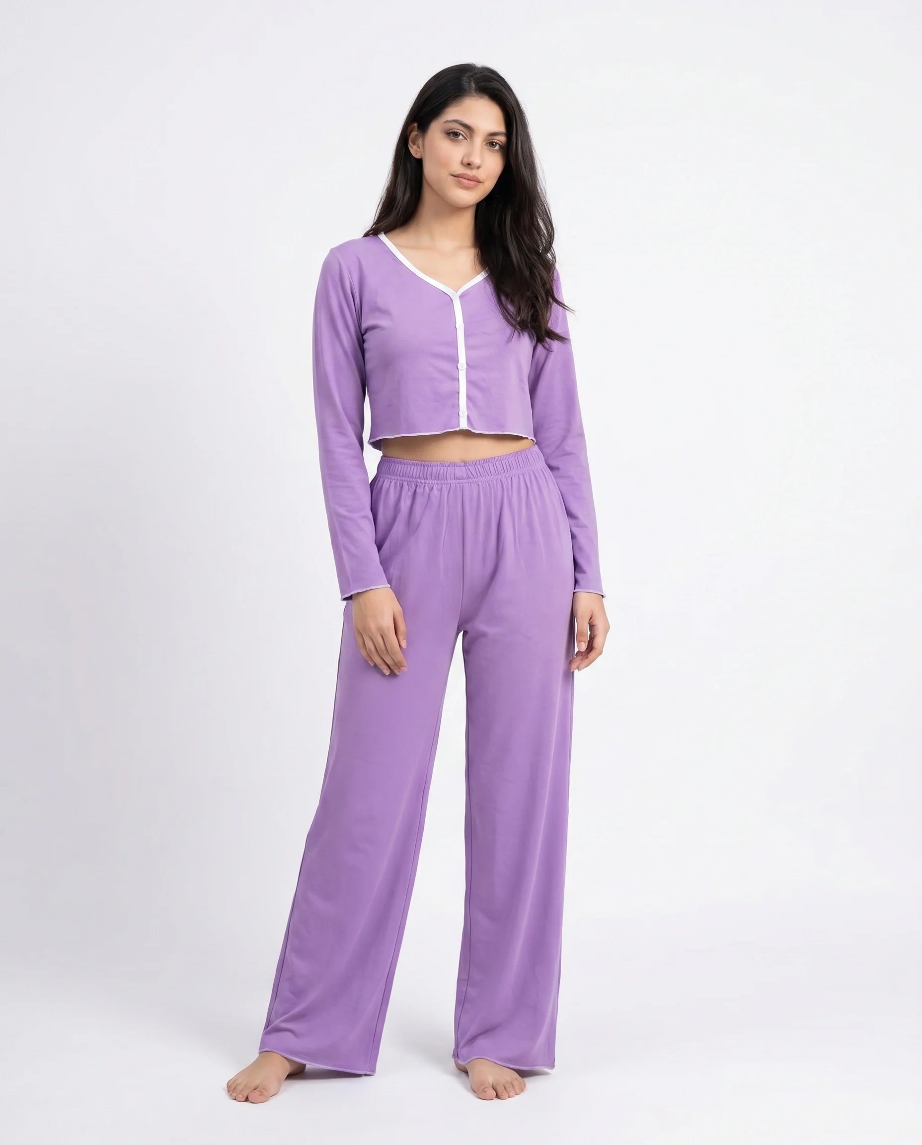 Cotton PJ Set - Velour - Purple