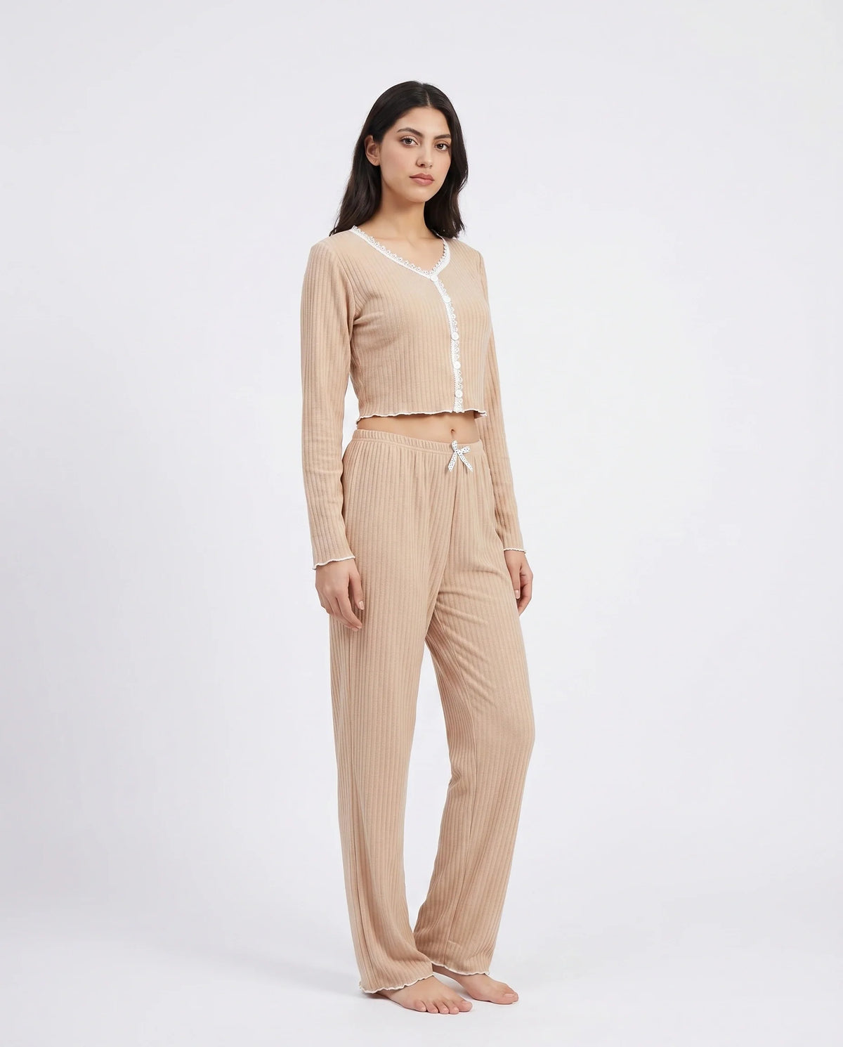 Cotton PJ Set - Midnight Comfort - Beige