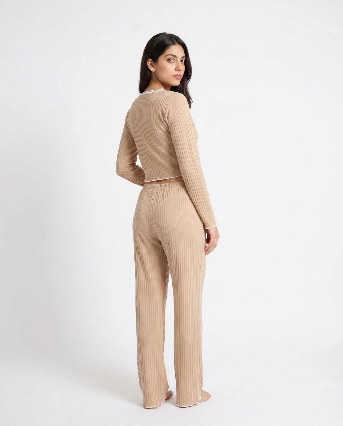 Cotton PJ Set - Midnight Comfort - Beige