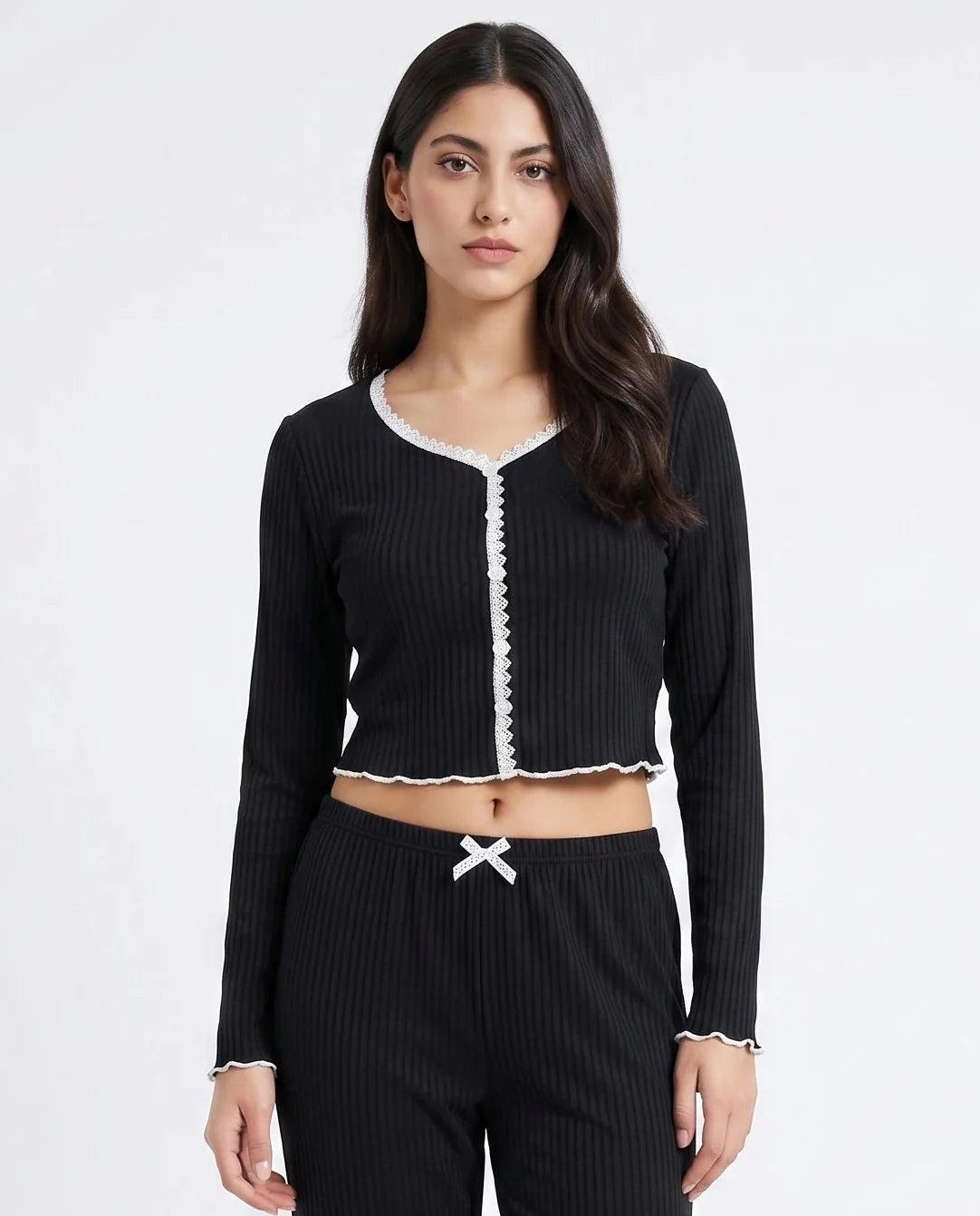 Cotton PJ Set - Midnight Comfort - Black