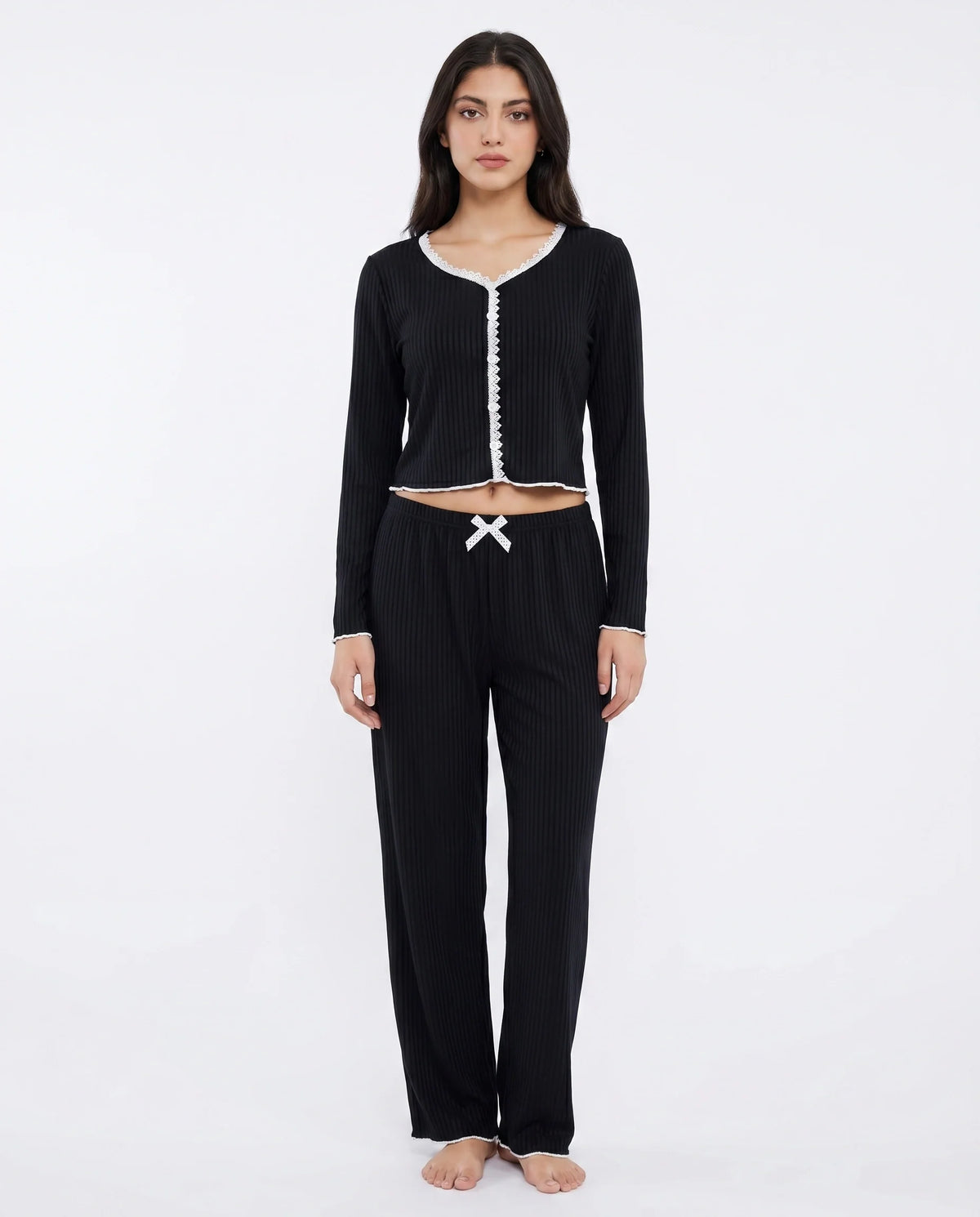 Cotton PJ Set - Midnight Comfort - Black