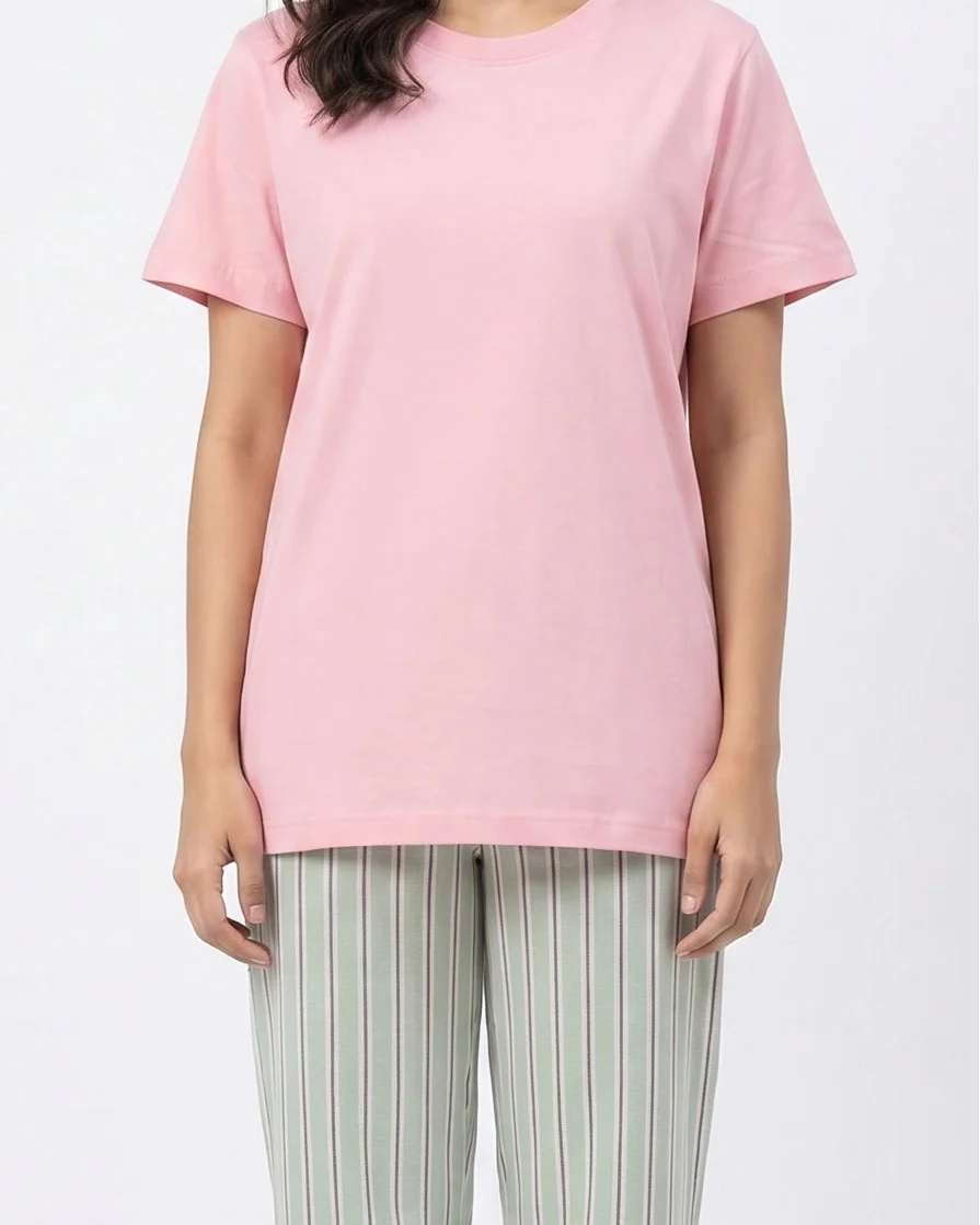 Cotton PJ Set - Blush Stripe