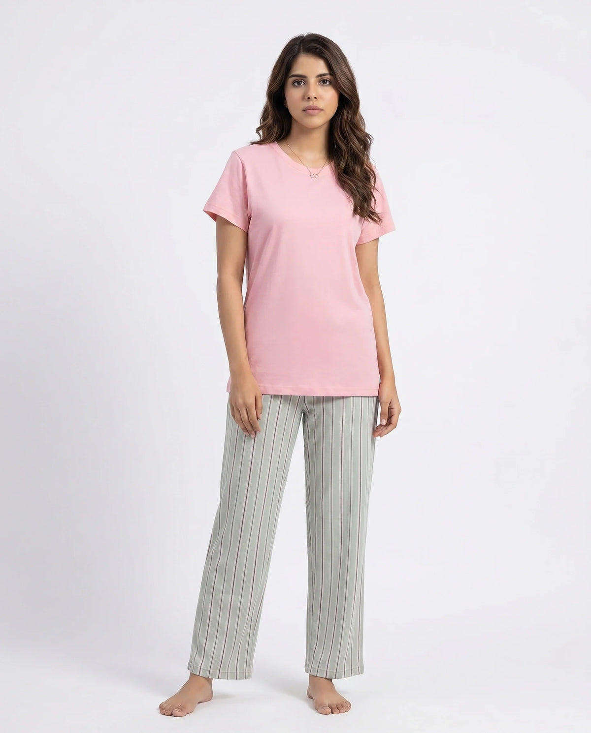 Cotton PJ Set - Blush Stripe