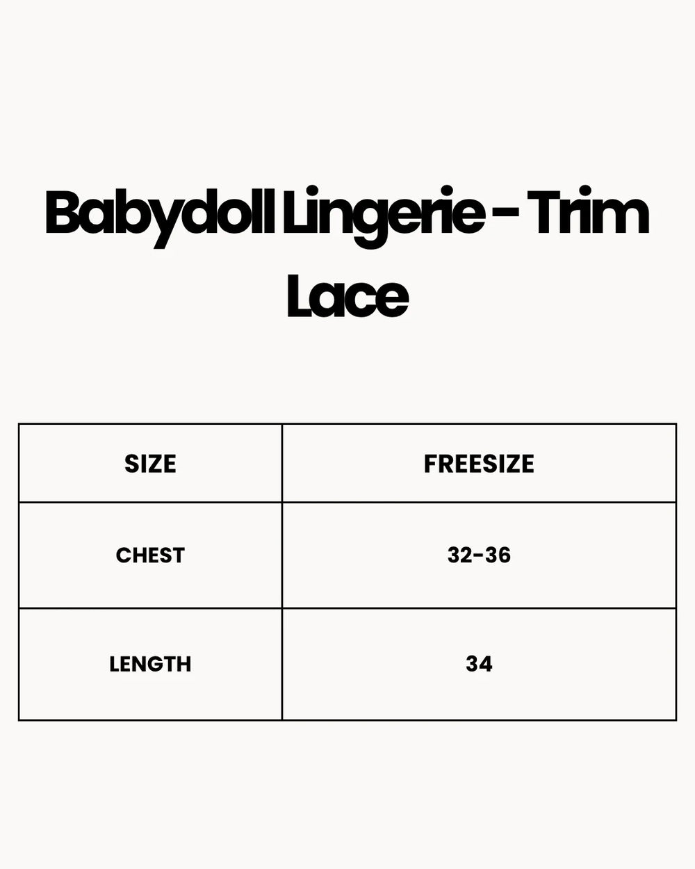 Babydoll Lingerie  - Trim Lace
